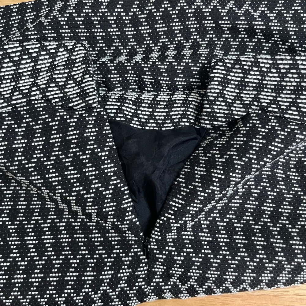 Gianni Bini Black White Straight Pencil Skirt Pleated Size 4 Work Preppy Tweed - Picture 6 of 8